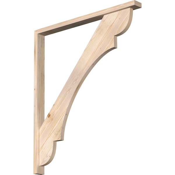 Ekena Millwork Olympic Block Smooth Bracket w/ Offset Brace, Douglas Fir, 3 1/2"W x 42"D x 48"H BKT0402X42X48OLY05SDF - main
